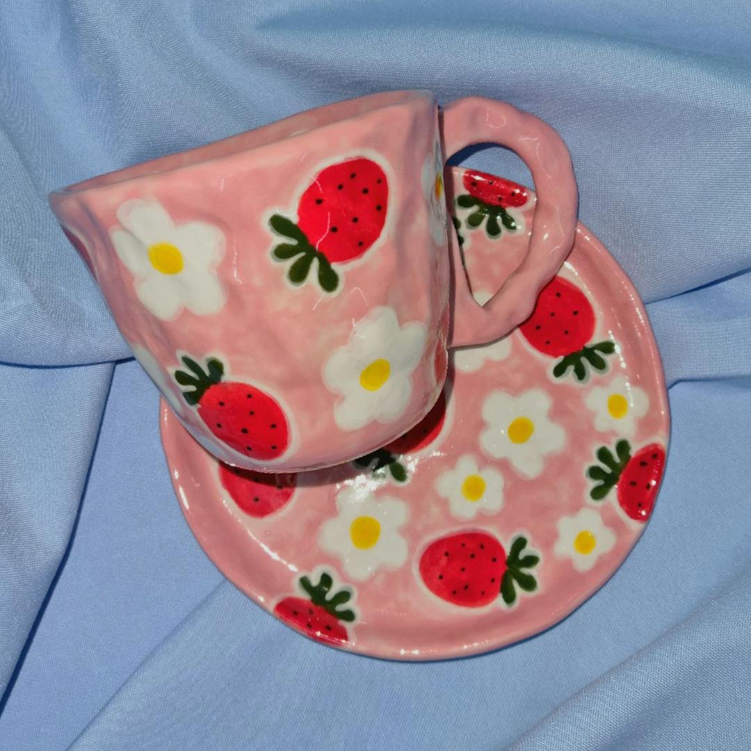 딸기데이지 커피잔세트