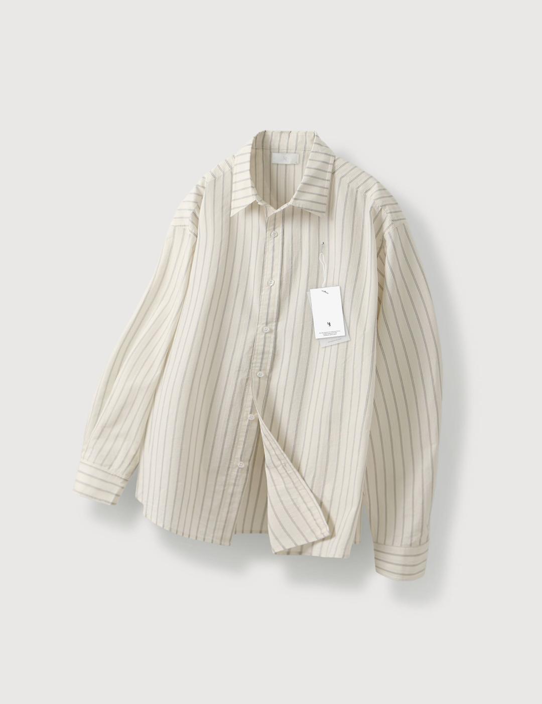 [3월27일 입고예정] 에어리 시어코튼 스트라이프 셔츠_Ivory