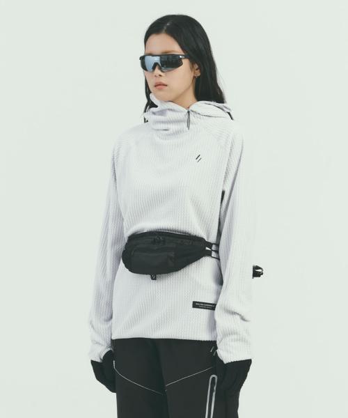 CALORA FLEECE HOODED FULLOVER_WHITE