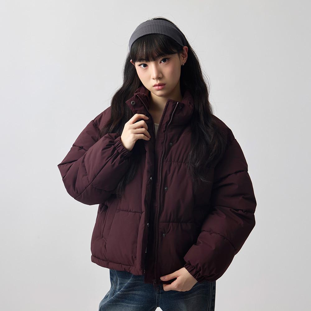 행텐 여성 숏 퀼팅 점퍼_버건디