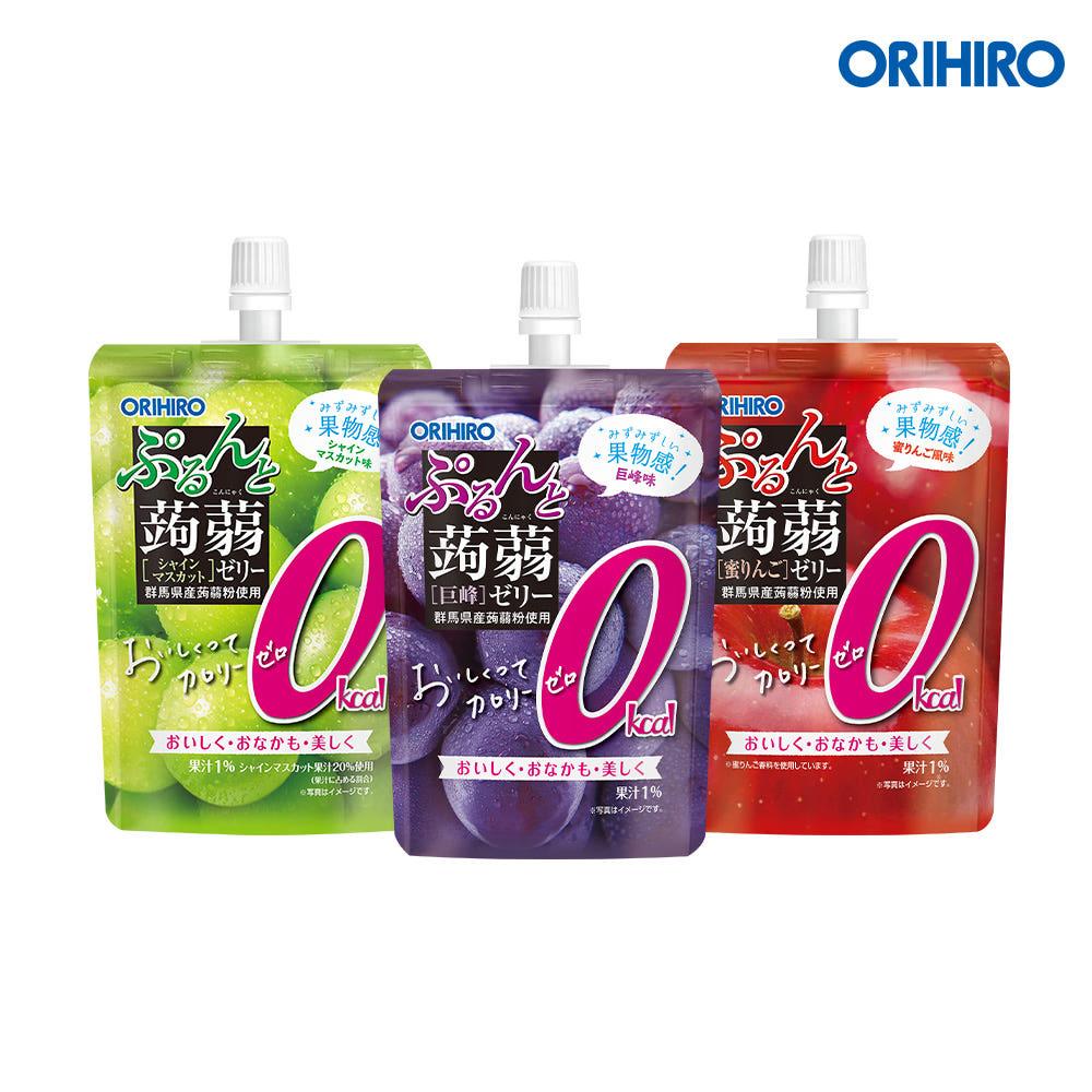 [0칼로리] 오리히로 곤약 젤리 제로 칼로리 슈가 0칼로리 3종 6팩 골라담기 / 거봉 샤인머스캣 사과