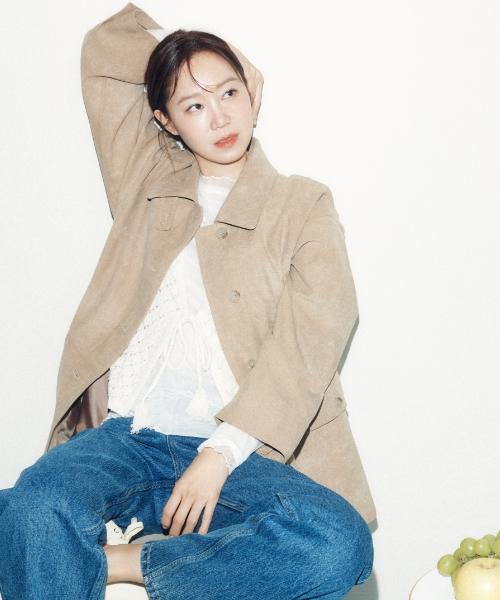 스웨이드 하프 자켓 [토프]