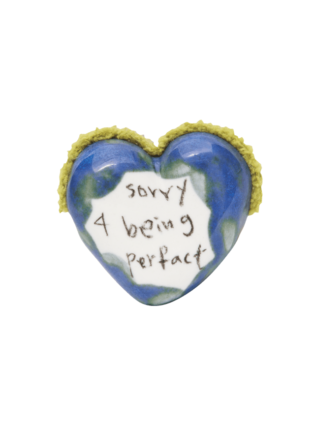 블루 올리브 머리 완벽 하트 마그넷