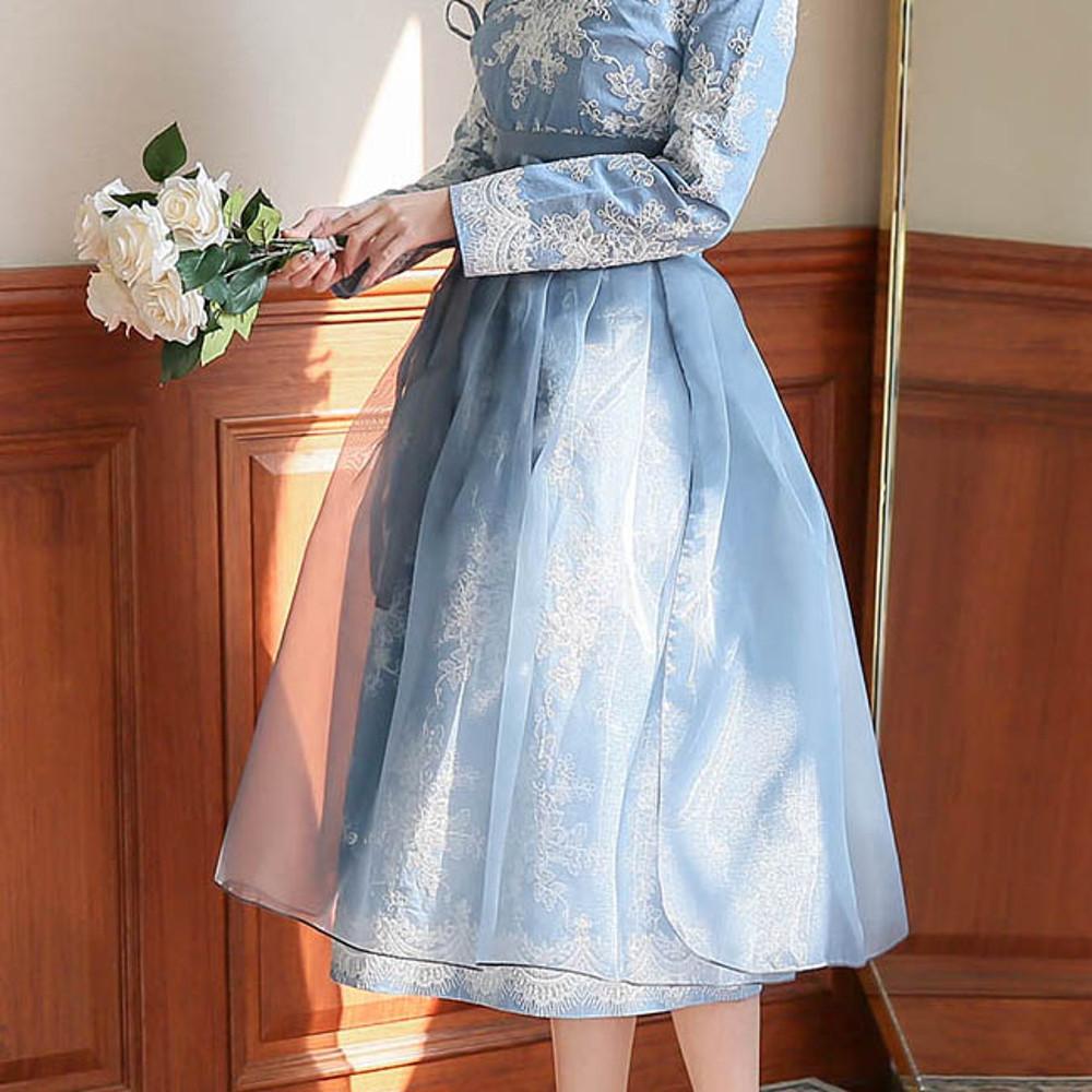 연청색 노방 덧치마 S~XXXL 생활한복 개량한복