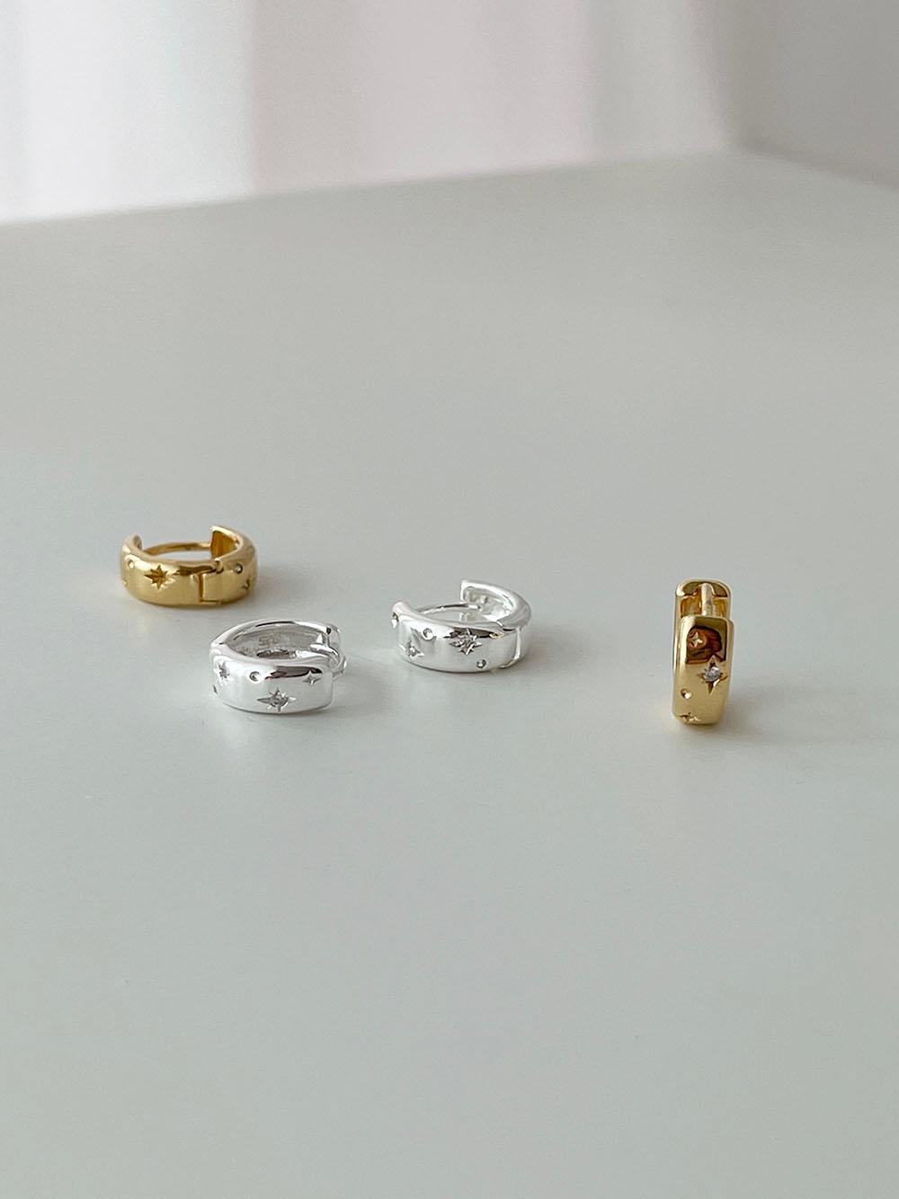 별 조각 원터치 귀걸이