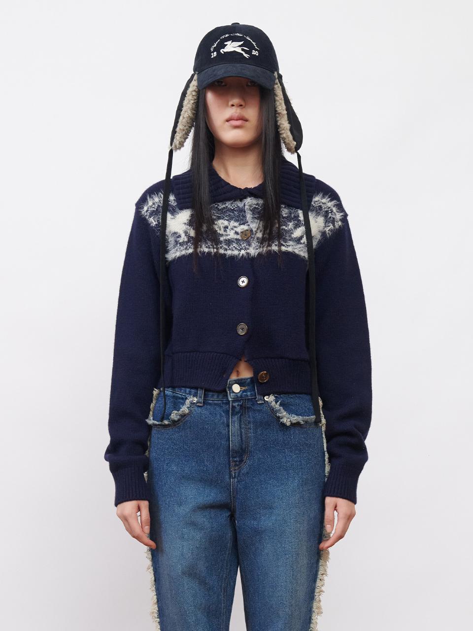 Nordic Knit Cardigan Navy