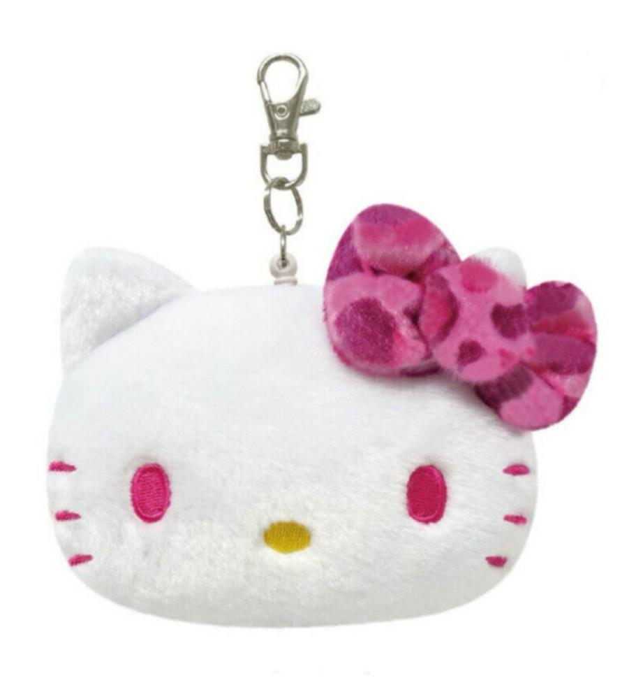 산리오 헬로키티 레오파트 호피 시리즈 페이스 릴 패스케이스 파우치 핑크