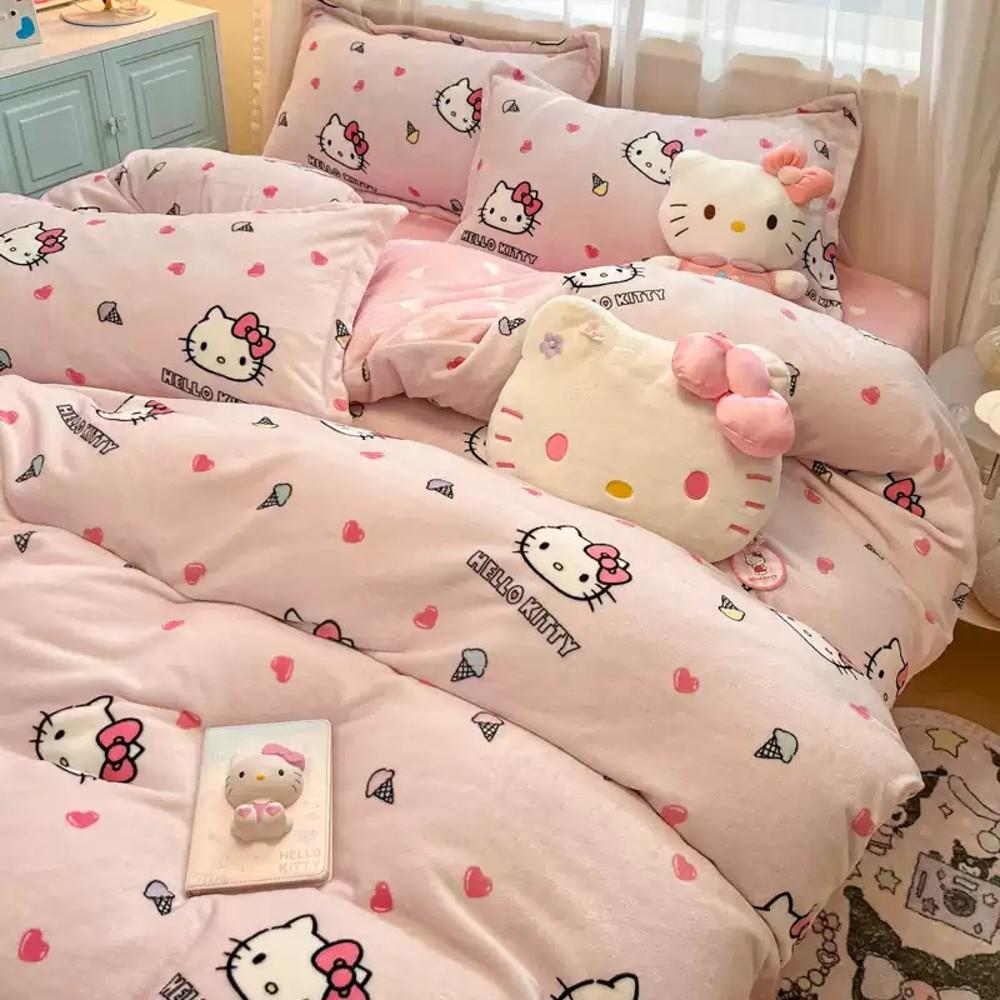 쏠띵즈 8type 극세사 키티 이불 베개 커버 에디션
