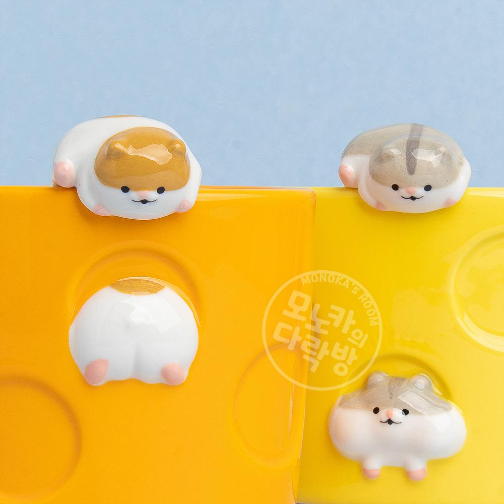 [햄스터 시리즈] 도망 햄찌 티스푼 2종 귀여운 도자기 티 스푼