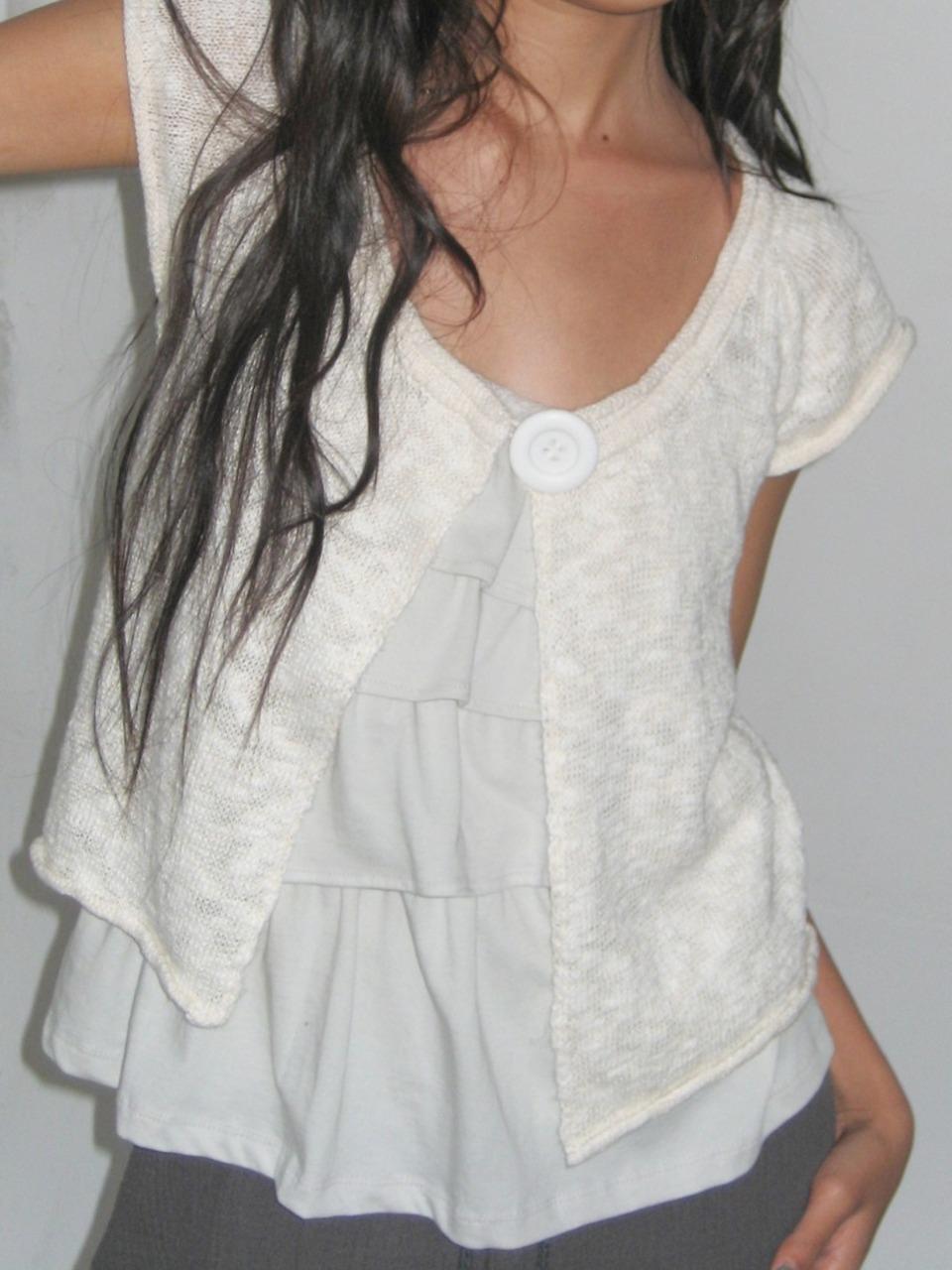 BIG BUTTON CARDIGAN IVORY