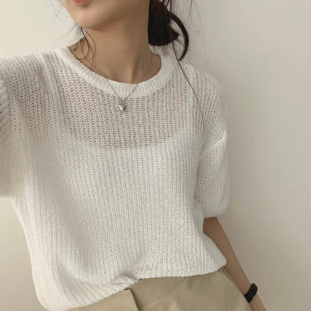 슬로우베리 [ 8colorsდ ] 젤라또 썸머 반팔 니트