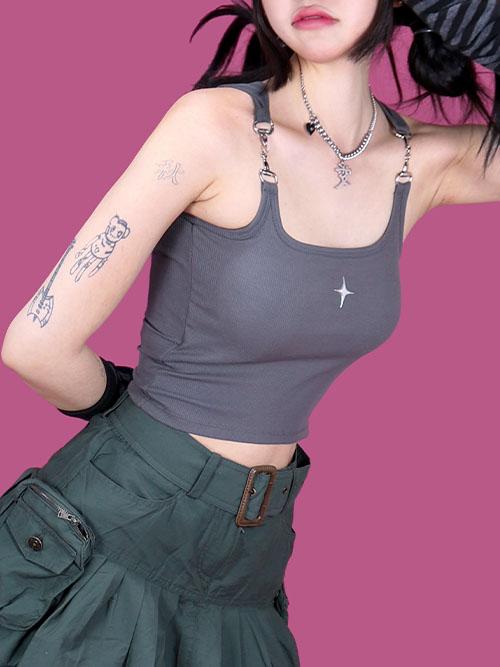 bling loop sleeveless (캡내장/4color)