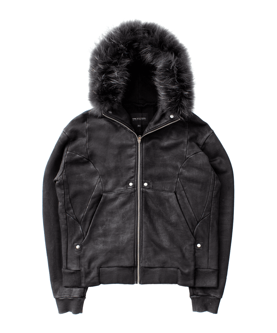 1000YRS waxed zip-up hoodie