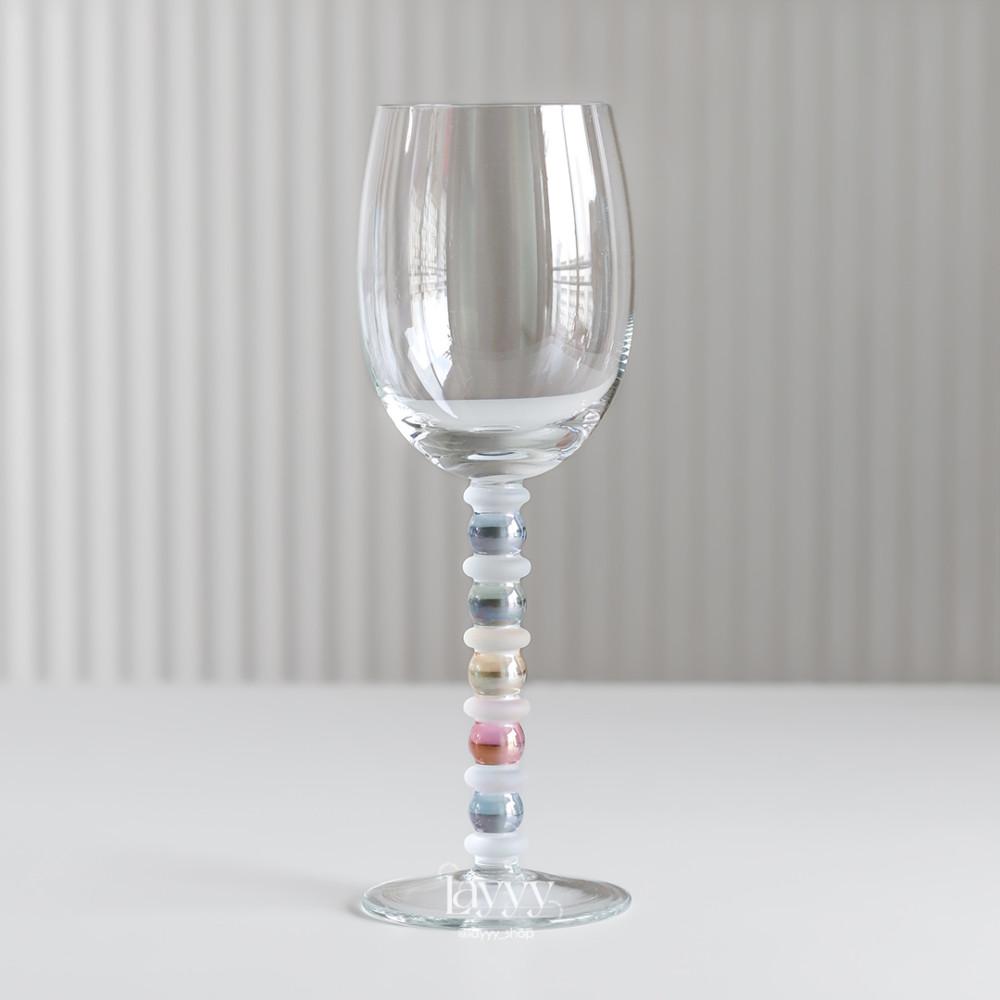 Pier1 컬러 버블 비즈 와인 글라스 빈티지 와인잔