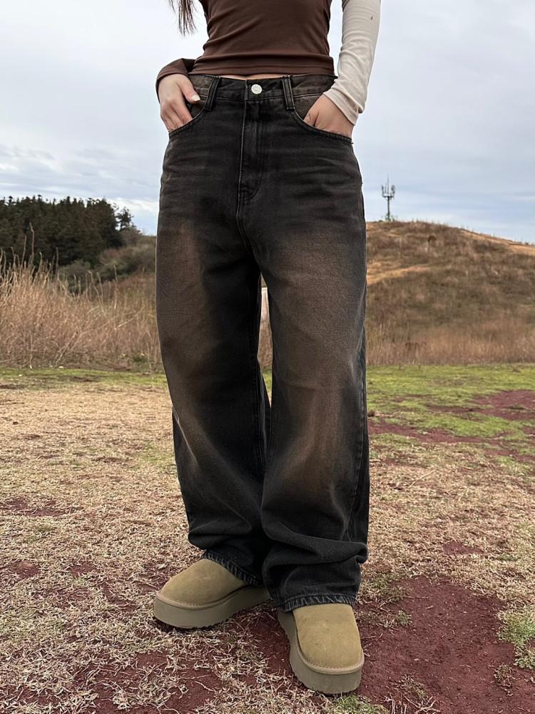 브라운 워싱 데님 팬츠 (3size)