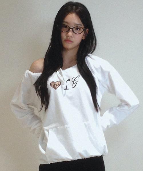 I Luv RnR Leopard String Point Long Sleeve White