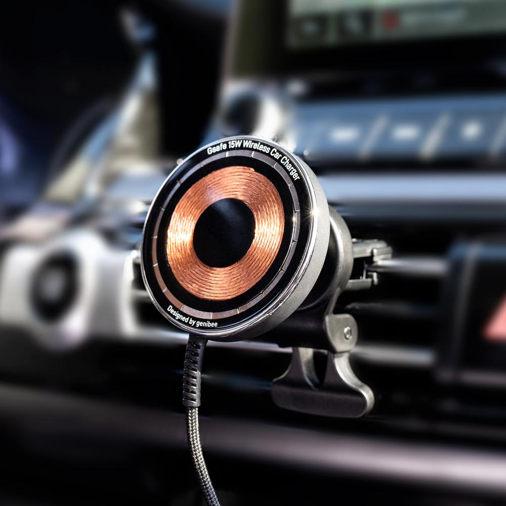 지니비 맥세이프 차량용 핸드폰 거치대 무선충전기 아이폰15 프로 호환 : 지니비몰