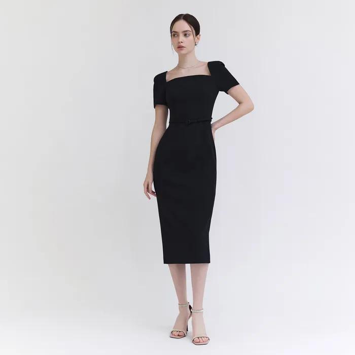 스퀘어 반팔 원피스 (2colors)