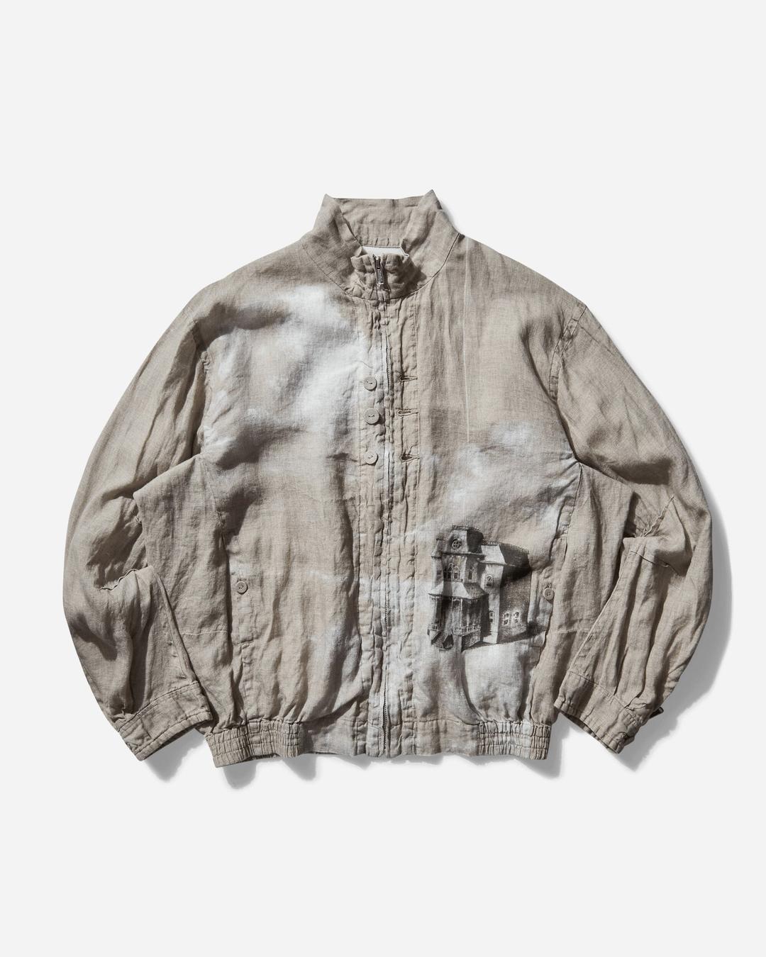 Men's Linen Total Pattern Jacket Natural