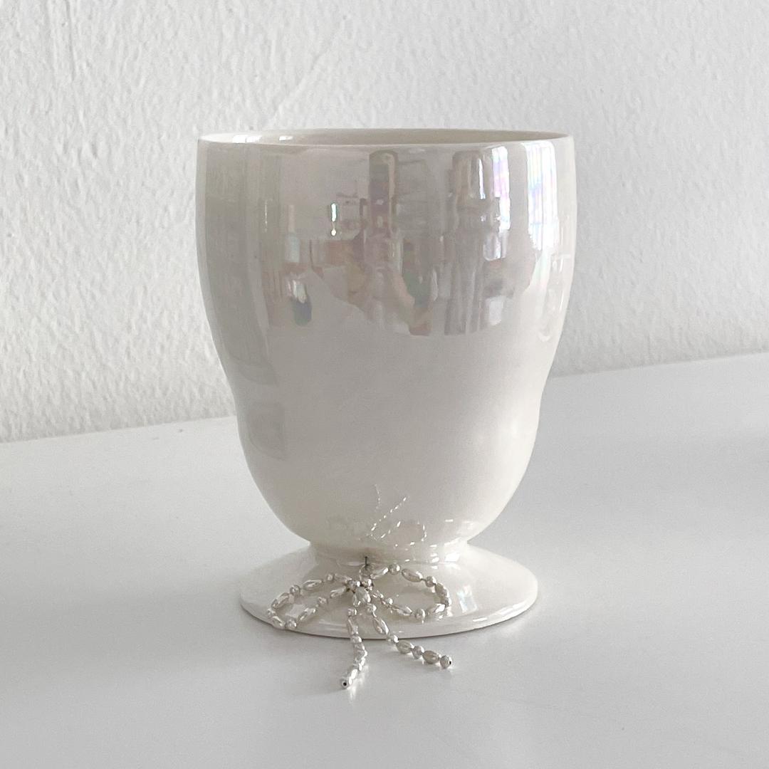 [오브지세라믹] 도토리 고블렛잔 + 스페셜리본 (2 color)