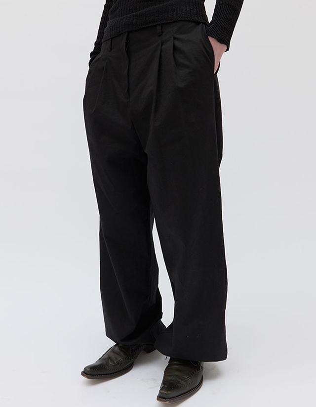 REPOS) COTTON TUCK JOGGER PANTS (BLACK)