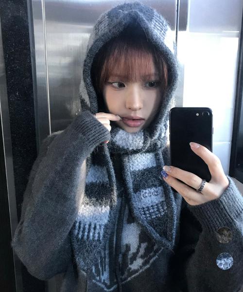 울 스트라이프 바라클라바(2color)