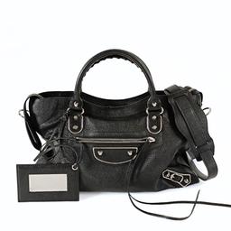 Black Leather Balenciaga Shoulder Bag