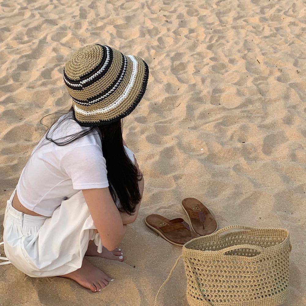 DIY 여름 모자 뜨기 손뜨개 라탄햇만들기 패키지