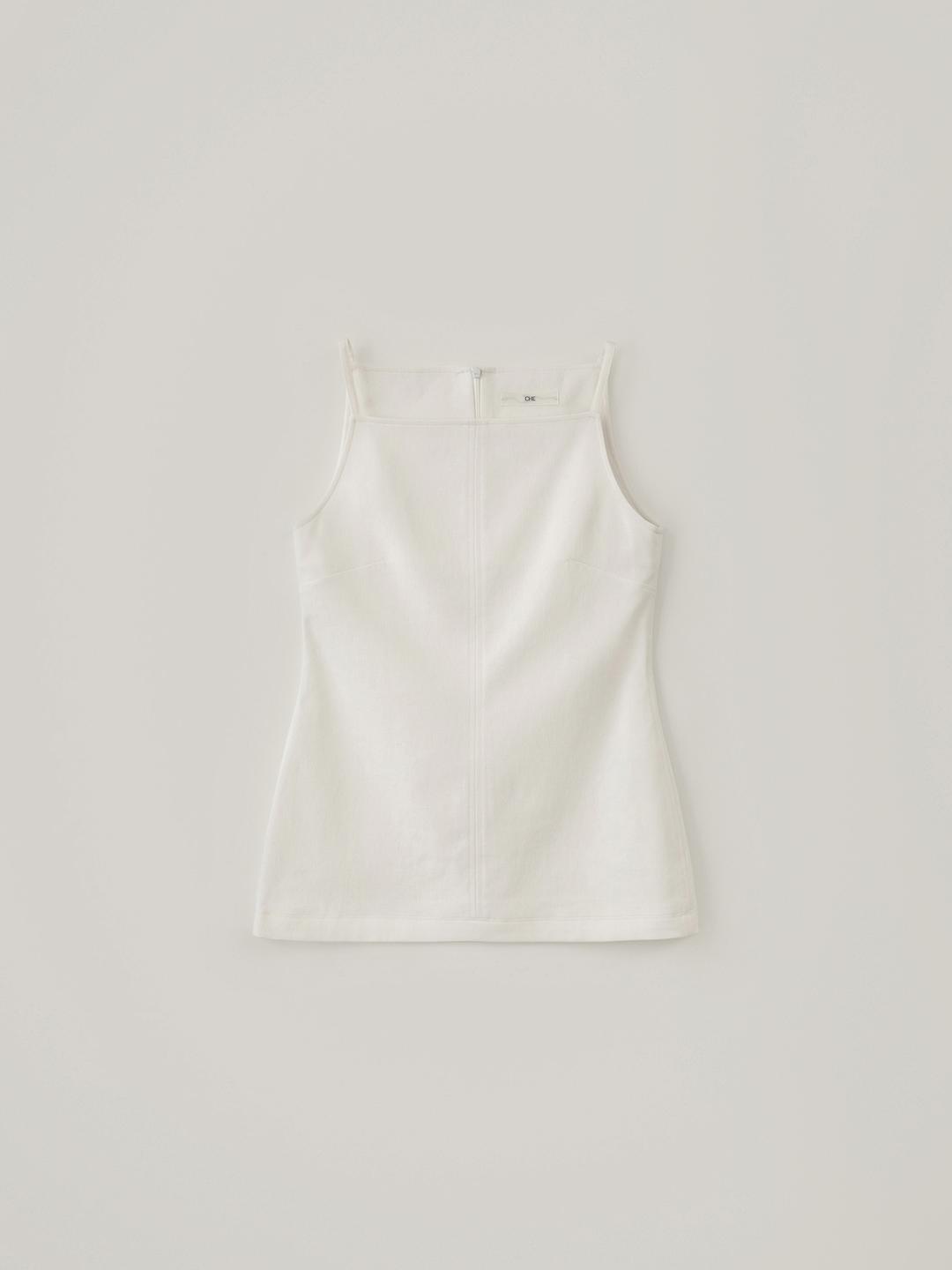 Linen Sleeveless Blouse - White