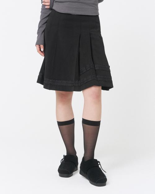 Trimmed midi skirt BLACK
