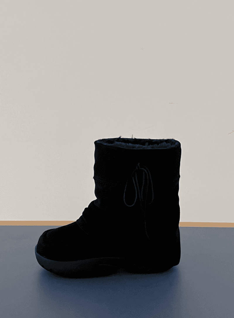 fluffy shearing boots-black