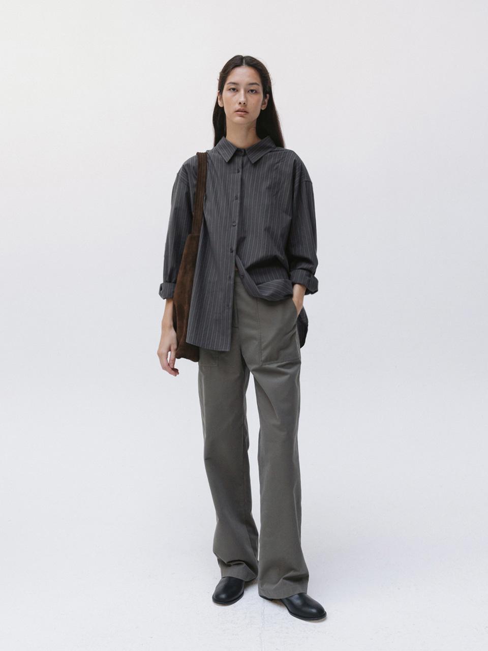 stripe shirt (charcoal)