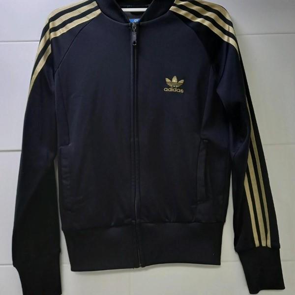 아디다스 검정 블랙 금색 유로파 트랙탑 저지 져지집업 M 95 | 카멜