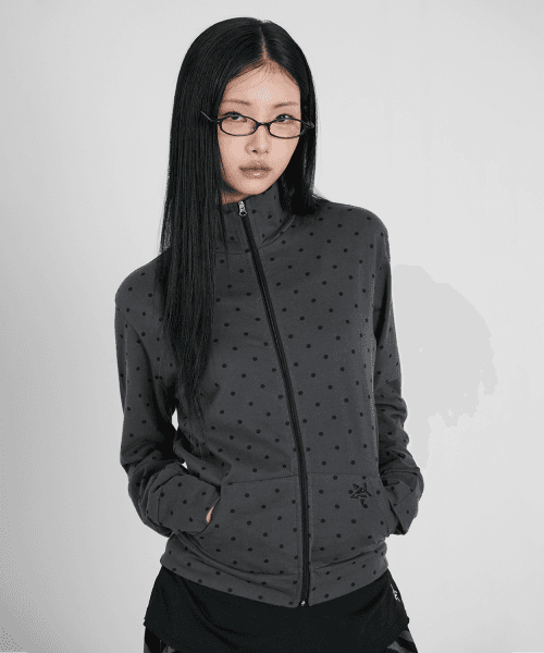 DOT SYMBOL ZIP UP - CHARCOAL