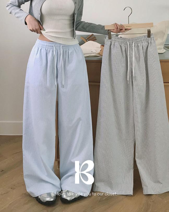 [MADE/숏,롱]하늘 스트라이프 팬츠