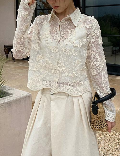 디에 나나 입체자수 시스루 크롭가디건_FINAL PICK