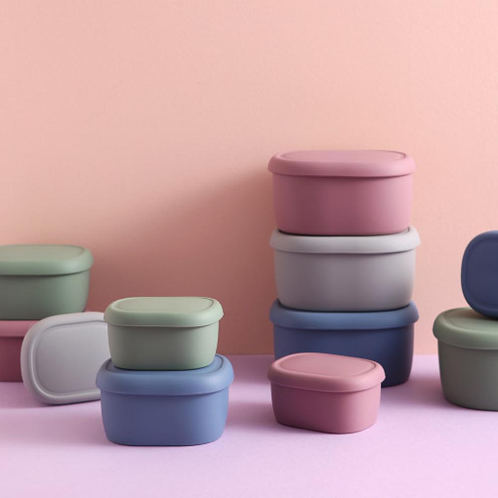 실리콘 냉동냉장 밀폐용기 전자레인지 도시락 (3사이즈)