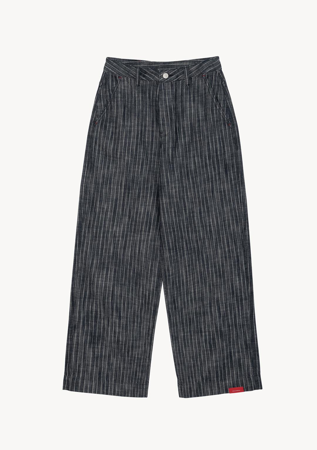 Grain Denim in Indigo Stripe