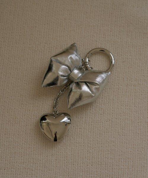 Heart ribbon keyring