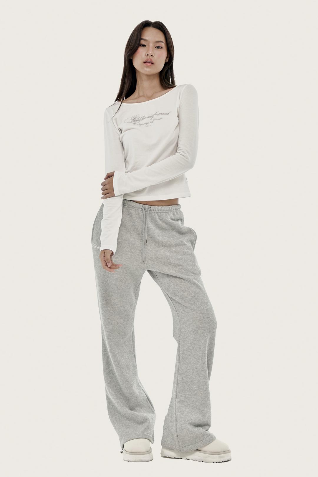 Basic logo string two-way pants, Gray