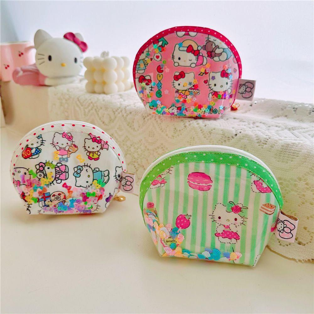 키티 프린트 미니 조개모양 파우치 소품수납