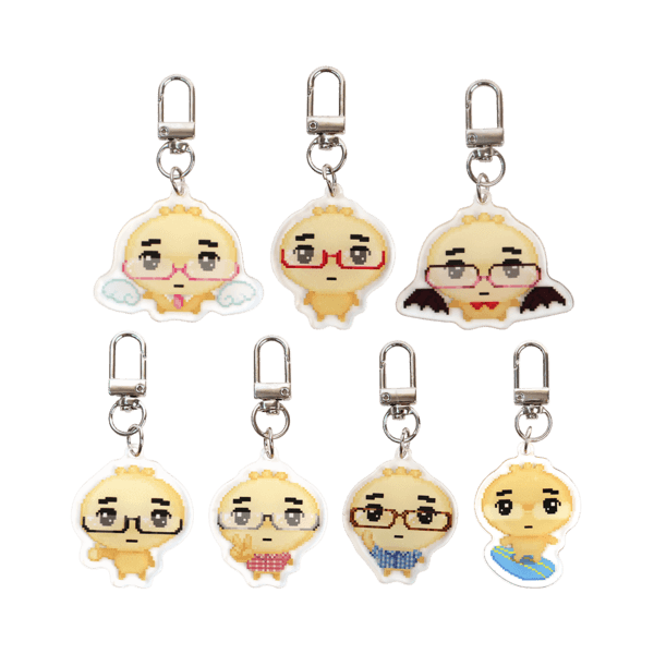 안경만두 아크릴키링 7종