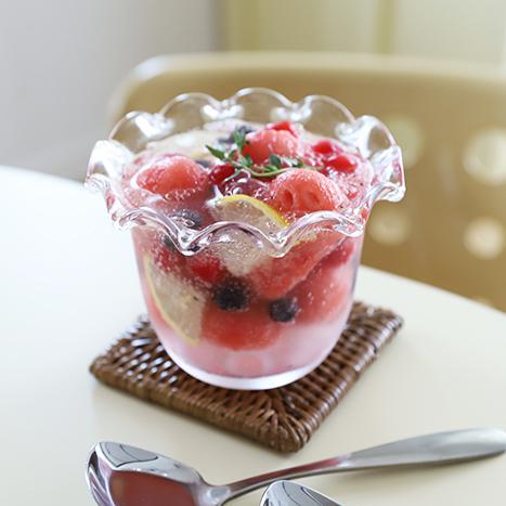 프릴라인 유리 화채 팥 빙수 볼 그릇