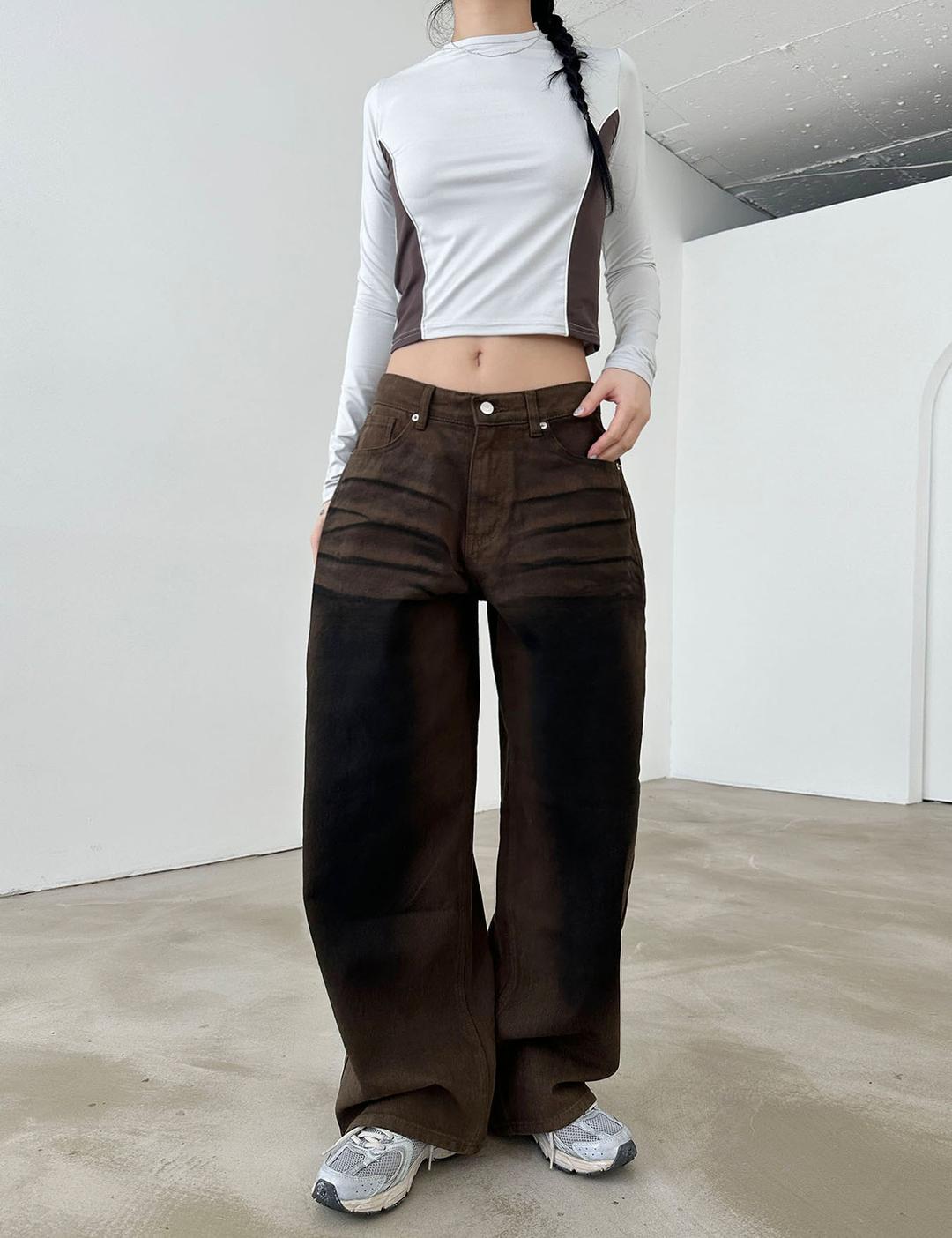 peach washed pants (2color)