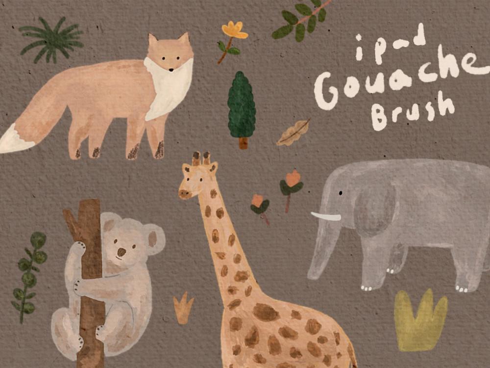 프로크리에이트 브러쉬 30 SET / 아이패드 드로잉 / 과슈, 오일파스텔, 아크릴, 유화, 마카, 수채화, 색연필