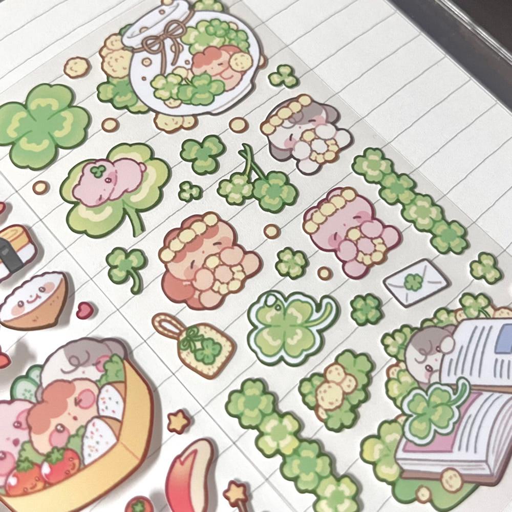 [마이모이] 행운가득 클로버 스티커 (on)