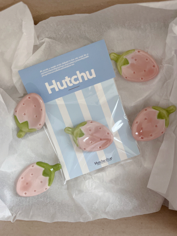 Pink Strawberry Rest - 핑크딸기 수저받침