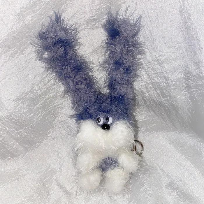 wiggly blue rabbit keyring