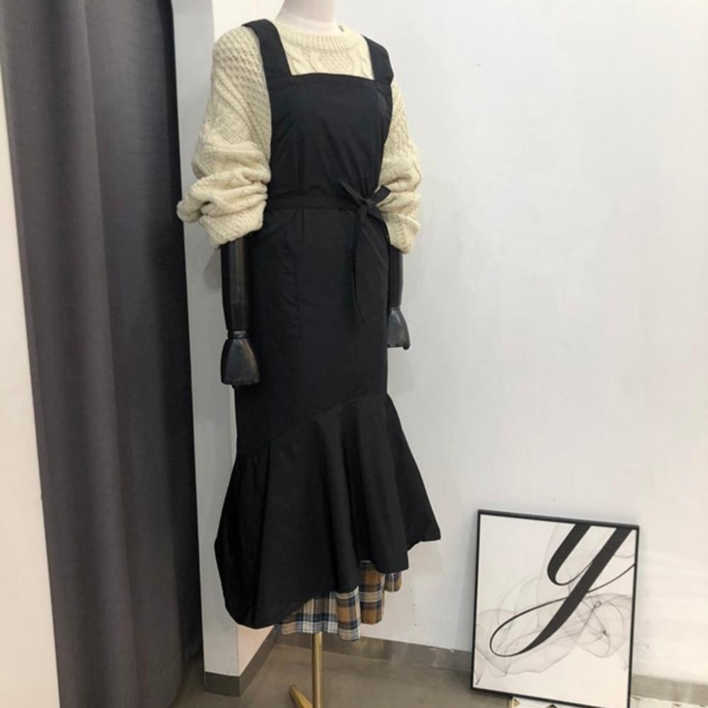 네일샵 앞치마 미용실 미술학원 선생님 피부관리실 속눈썹 미술 그림 작업 블랙 원피스