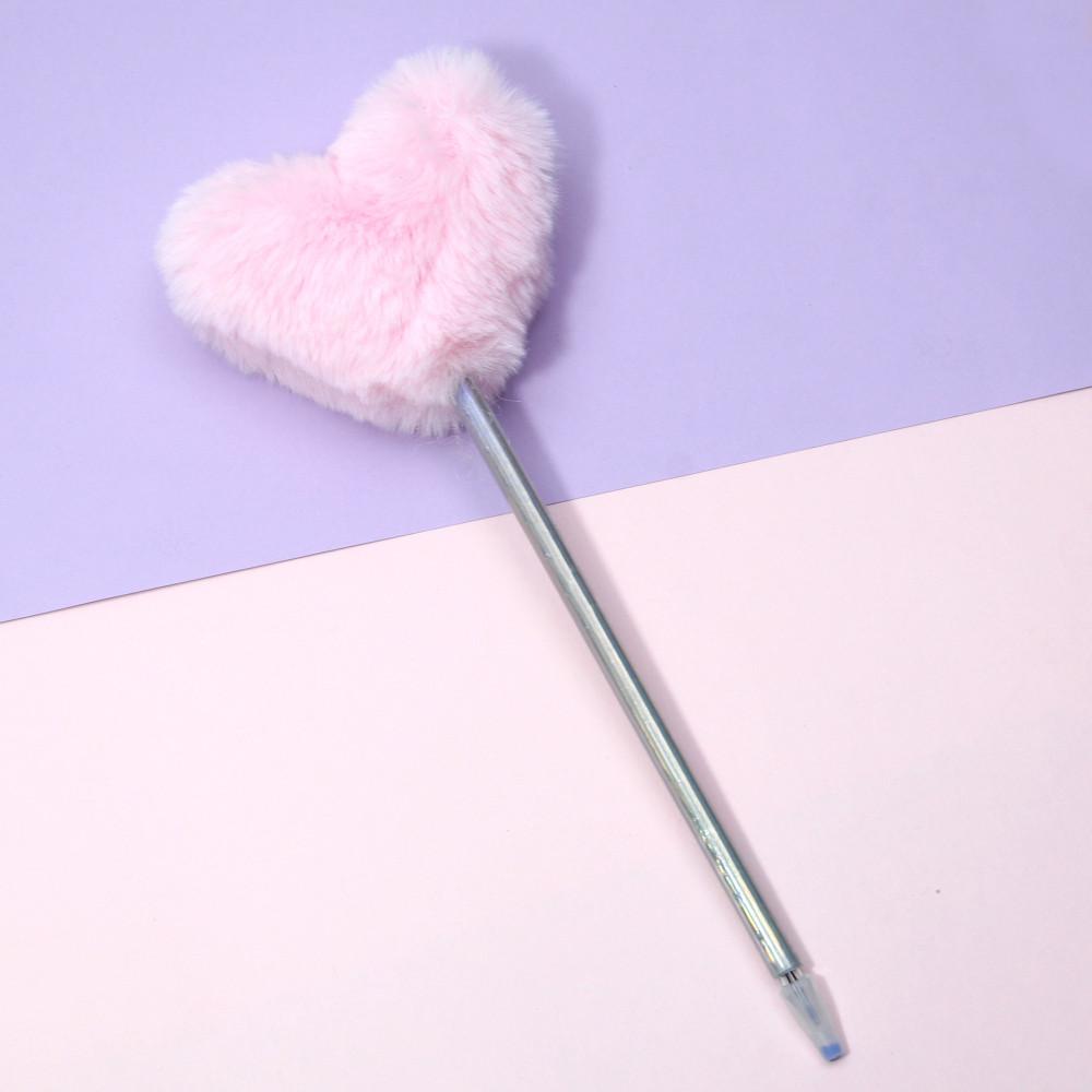 핌스토리 하트볼펜 밍크볼펜 핑크